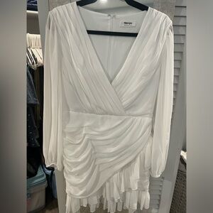 Showpo White Long Sleeve Short Dress size 8